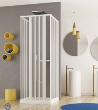 Box doccia 3 lati soffietto cm.70x70x70 riducibile su misura, doppia apertura