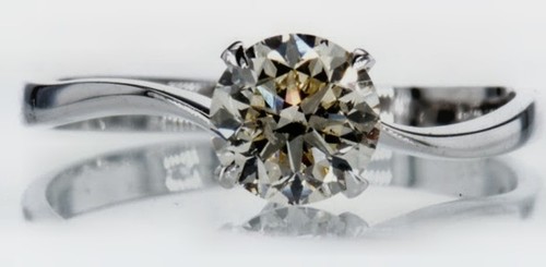 Anello solitario oro bianco - anello,