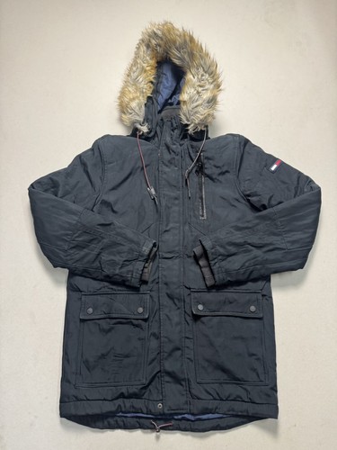 Cappotto parka pelliccia denim
