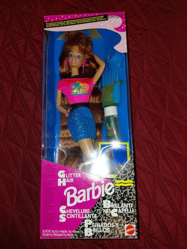 Barbie glitter hair red - barbie,