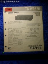 Sony Service Manual TC WR820 Cassette Deck  (#2537)