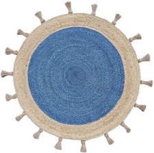 Tappeto blu rotondo juta