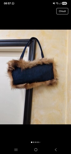 Borsa denim con bordo - borsa, in
