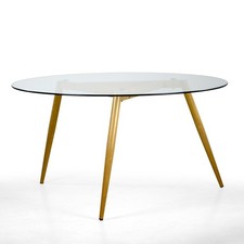 Tavolo con Top in Vetro Tondo