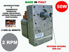 MOTORE MOTORIDUTTORE PER GIRARROSTO POTENTE 50W 2RPM BARBECUE ASTA SPIEDO FORNO