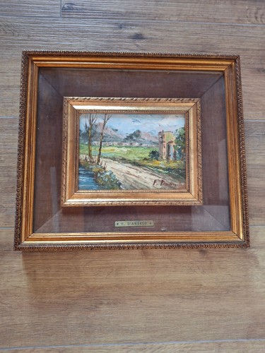 Dipinto olio paesaggio - "paesaggio, con