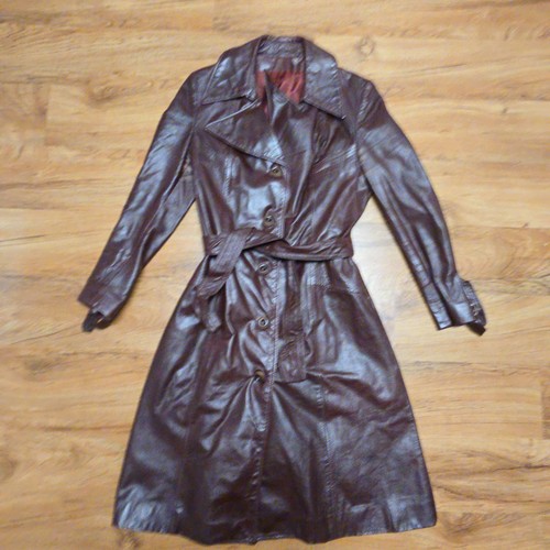 Trench cappotto pelle vintage