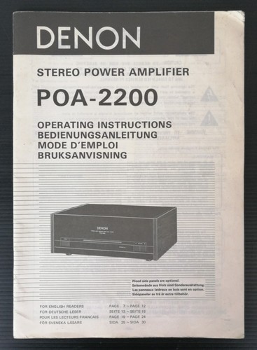 Denon poa 2200 manuale - poa-2200,
