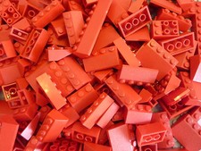 100 mattoncini rossi Lego® Basic / tegole rosse - città - casa (L010)