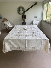 Tovaglia Beige Da 6 ricamata a