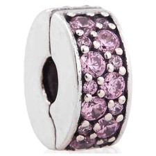 Pandora Silver Clip With Pink