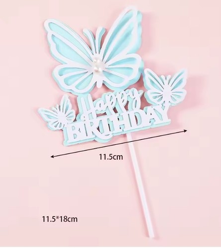 Cake topper farfalla azzurra - topper,