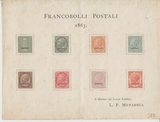 1863 Regno saggio foglietto Menabrea DLR