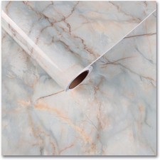 Cyan Gold Marble Contact Paper