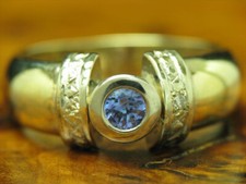 Yellow Gold Tanzanite Ring /