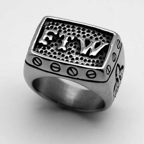 Anello con sigillo - "ftw", biker