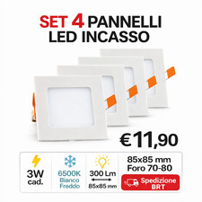 4x Pannello LED Incasso 3W