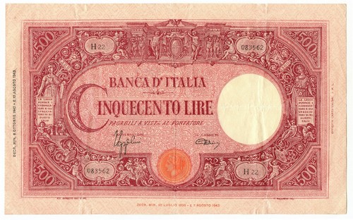 500 lire barbetti grande - 500,
