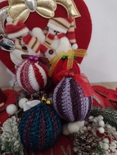 Set Di 4 Palline Di Natale All'uncinetto 