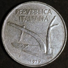 Italia 10 Lire 1979 KM# 93