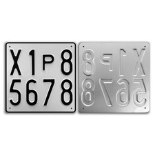 REPLICA TARGA PROVA ITALIANA CATARIFRANGENTE CON P A RILIEVO E BORDO NERO