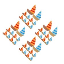 Set 4 Giocattoli Barca a Vela Casa delle Bambole Marinai Ornamenti Nautica