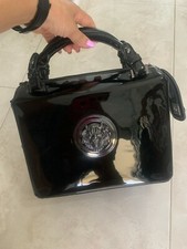 Borsa Nera Lucida Bauletto Rigido Vintage Handabag Bourse 