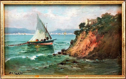 Dipinto olio tavola nicolas - olio,