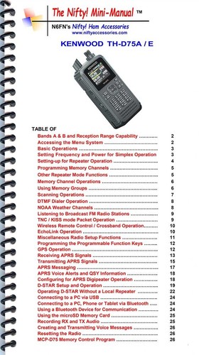 Kenwood d75a mini manuale - th-d75a, mini-manuale