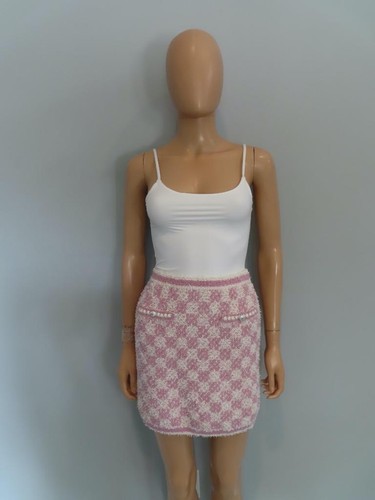 Minigonna chanel 23s - chanel, rosa/ecru