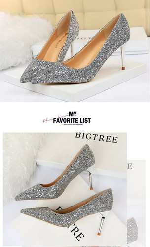 Decolte glitter argento tacco - decolte,