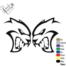 Kit 2 adesivo permanente prespaziato vinile PUMA casco moto scooter auto tuning