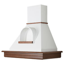 CL90-NCBnC52 Cappa STOCK cucina legno rustica 90 Noce classico nicchia bianco