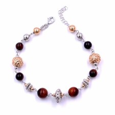 Bracciale Etnico in Argento 925 con Pietre Naturali