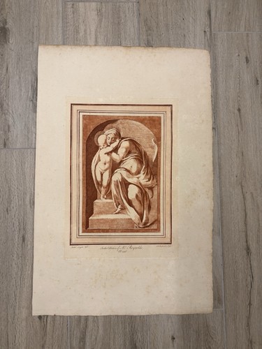 Stampa antica madonna con - stampa,