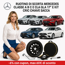 ? Ruotino di Scorta Mercedes Classe A B C E CLA GLA 17” e Kit Cric Chiave Sacca