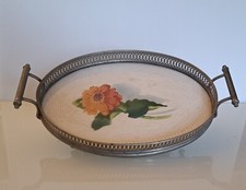  PREZZO RIBASSATO !!!!  Vassoio in metallo e ceramica Ottima Idea Regalo