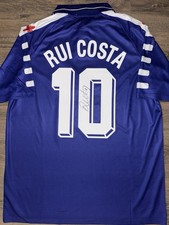 Maglia Home Rui Costa firmata a mano Fiorentina 1998/99 con prova esatta e certificato di autenticità