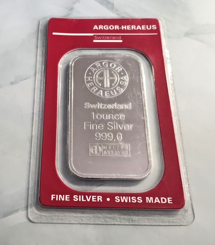 1oz silver argor heraeus bar - argor‑heraeus,