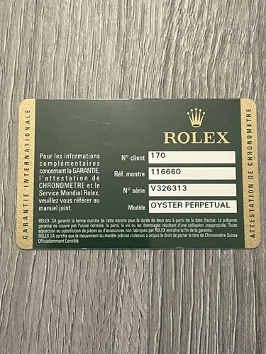 Rolex libretto scheda - scheda, garanzia