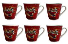 Set 6 Tazzine Tazze Caffe' Natalizie Natale Senza Piattini in Ceramica
