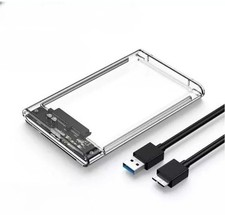 Custodia trasparente per disco rigido esterno USB 3. da 2,5 pollici HDD SSD SATA