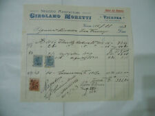FATTURA PUBBLICITà GIROLAMO MORETTI NEGOZIO MANIFATTURE VICENZA 1923.
