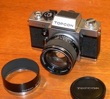 Fotocamera Topcon Super D 35mm con tappo paraluce 58mm f1.4 Topcor istruzioni