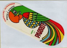 adesivo vintage STICKER kleber ETICHETTA VESTITI PARROT PAPPAGALLO