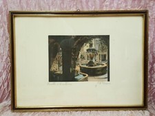 Giuseppe Maria D'Amico "Casetta a Trastevere" serigrafia seta colori 12x16 C10 ^