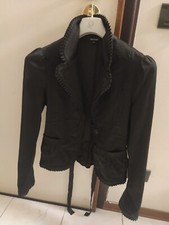 ? DENNY ROSE ?BELLISSIMA GIACCA NERA LUCIDA TG. XS (NON M)  Senza Etichette