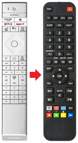 Telecomando adatto per philips - per,