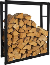 Ml-Design Rastrelliera Porta Legna 80X100X25 Cm Scaffale Verticale in Acciaio Ne