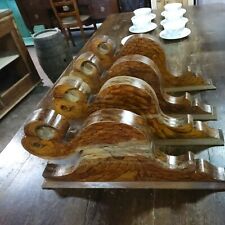 TENDE PALI TENDAGGIO DECORO LEGNO PER TENDA MANTOVANA PITTURATI 4 pz.